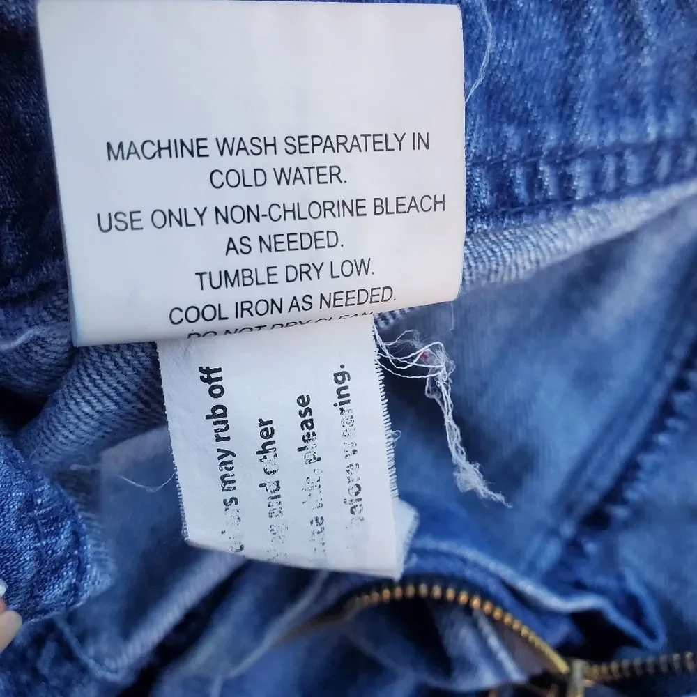 Brandy Melville 'Melville' blue denim skirt with‎ functional zipper detail sz 29